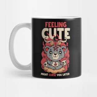 Feeling might might curse you later Funny Baphomet Kawaii Mug